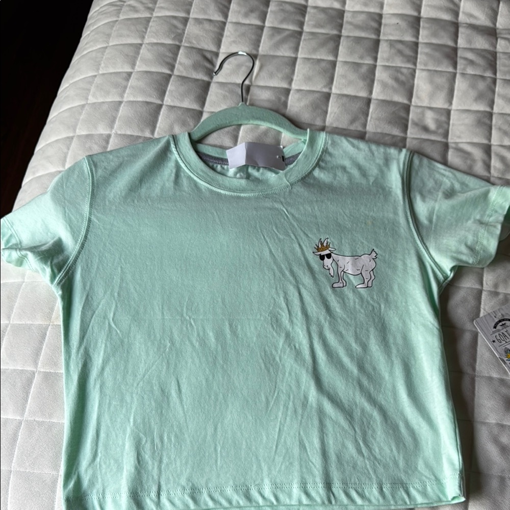 Mint Green Kids T-Shirt with Fun Dog Print